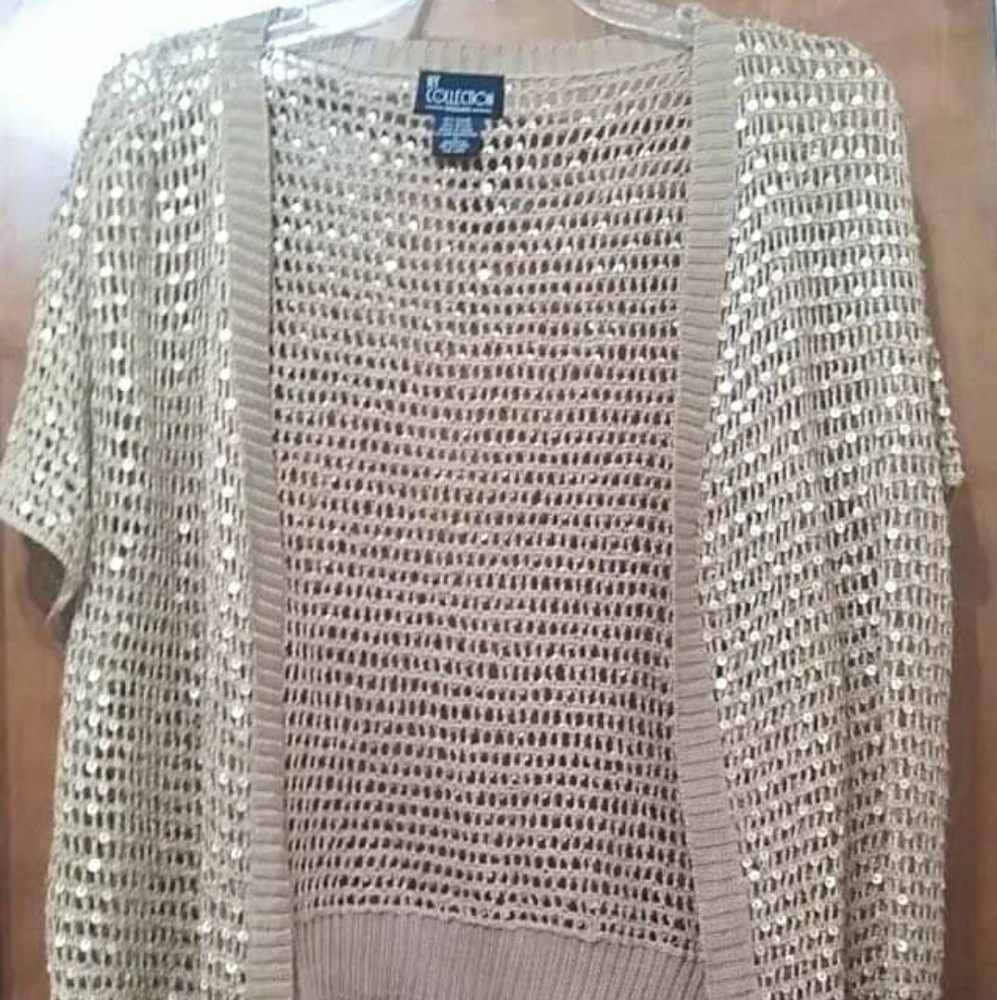 Gold sequin cardigan